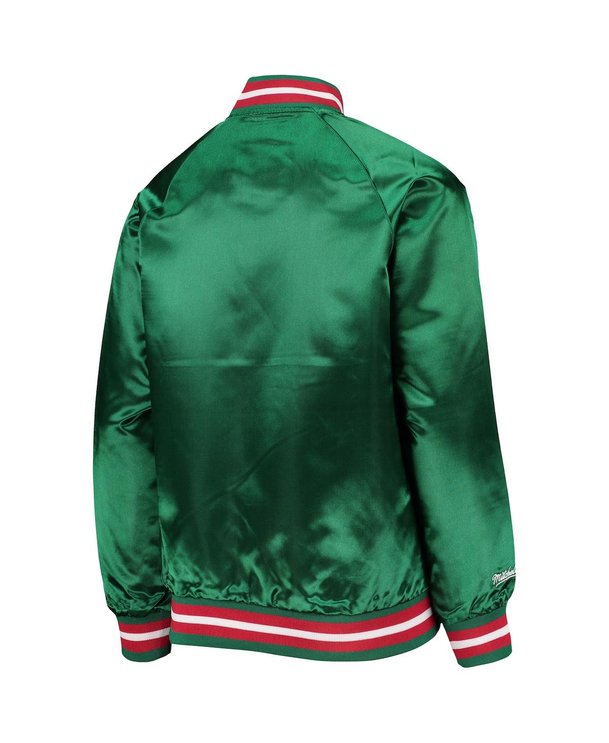 Mitchell & Ness Big Boys  Green Milwaukee Bucks Hardwood Classics Satin Raglan Full-snap Jacket In Green