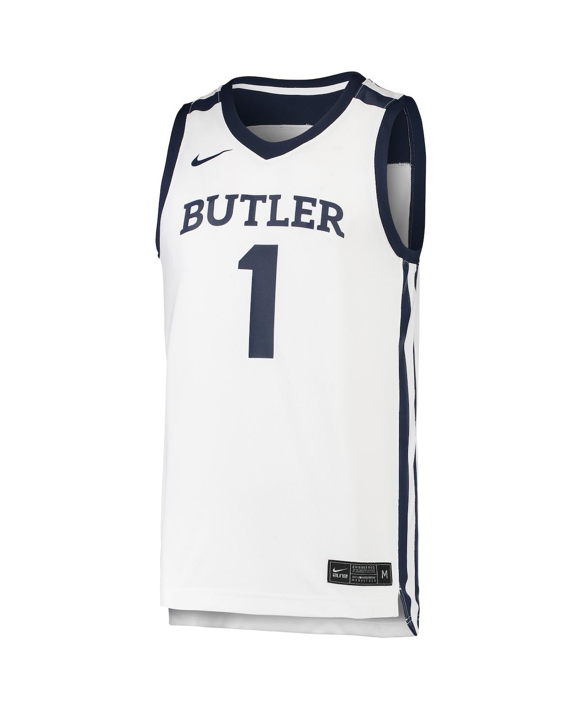 Men's Nike #1Butler Bulldogs Team Replica Basketball Jersey - White