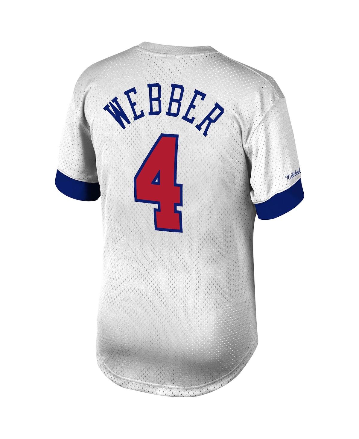 MITCHELL & NESS MEN'S MITCHELL & NESS CHRIS WEBBER WHITE WASHINGTON BULLETS MESH T-SHIRT 