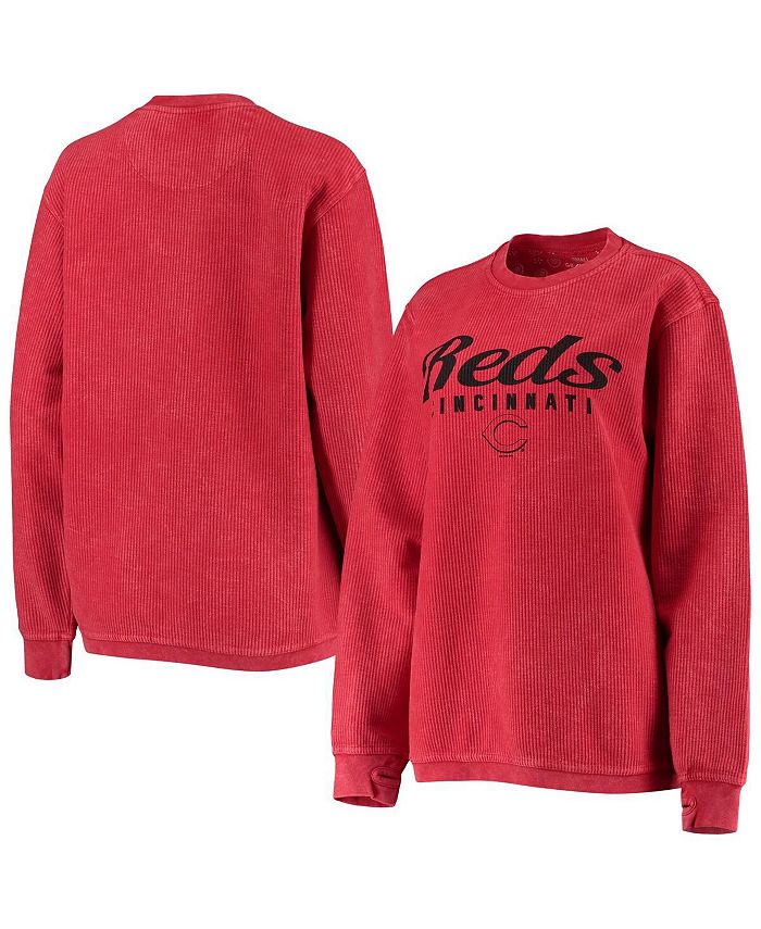 G Iii 4her By Carl Banks Womens Red Cincinnati Reds Comfy Cord Pullover Sweatshirt Macys 