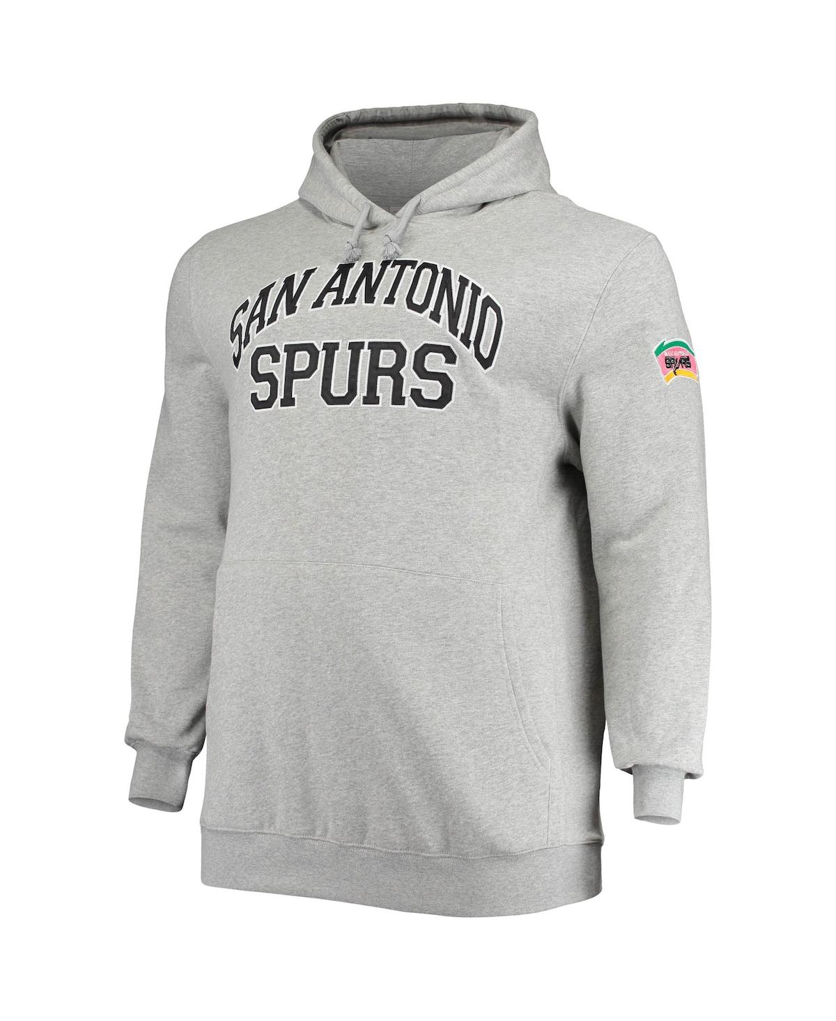 Mitchell & Ness Tim Duncan Heathered Gray San Antonio Spurs Big & Tall Name & Number Pullover Hoodie In Heathered Gray