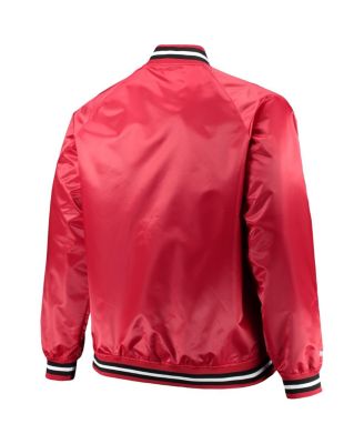 Men's Red Chicago Bulls Big and Tall Hardwood Classics Raglan Satin Full-Snap Jacket