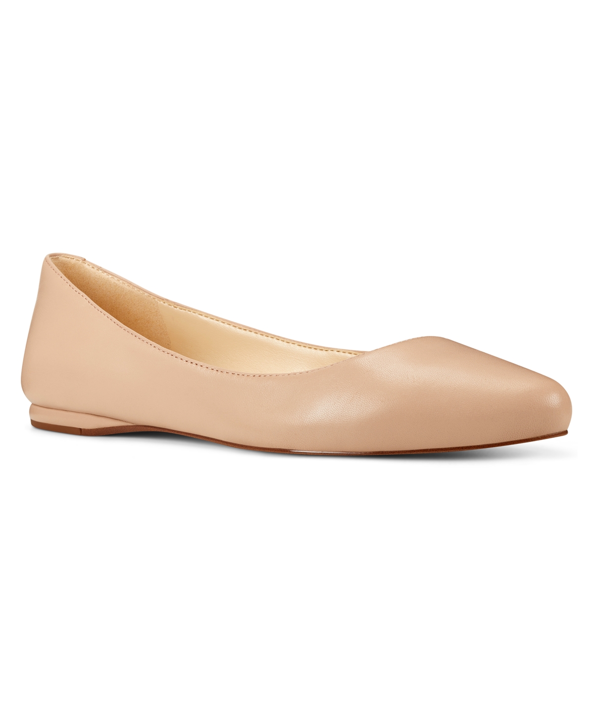 Shop Nine West Women's Speakup Round Toe Slip-on Casual Flats In Barely Nude Leather