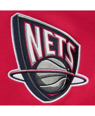 Men's Navy New Jersey Nets Hardwood Classics Colorblock Pullover Hoodie