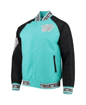 Men's Vancouver Grizzlies Turquoise Hardwood Classics 75th Anniversary Authentic Warmup Full-Snap Jacket