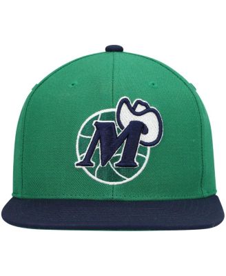 Men's Green, Navy Dallas Mavericks Hardwood Classics Team Two-Tone 2.0 Snapback Hat