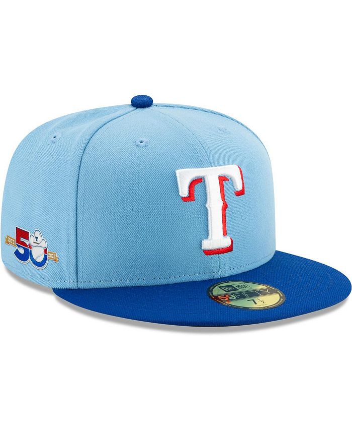 Men's Texas Rangers New Era Red/Royal 50th Anniversary Authentic Collection  On-Field 59FIFTY Fitted Hat