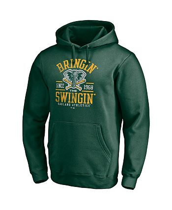 Men's Oakland Athletics Fanatics Branded Green Hometown Collection Elephant  Fitted Pullover Hoodie