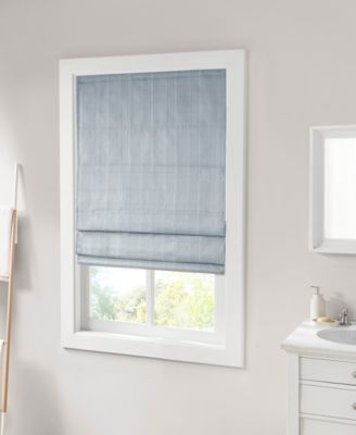 Basketweave Room Darkening Cordless Roman Shade, Single Panel for Bedroom, Thermal Insulated Window Blind Treatment for Living Room, Width 39 length 64 inches, Blue Window Panel