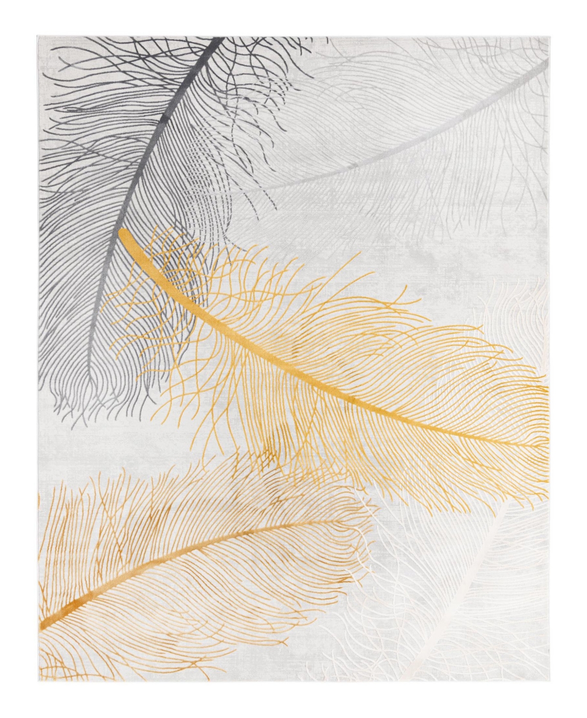 Bayshore Home Islin ISL02 7'10in x 10' Area Rug - Gray, Amber