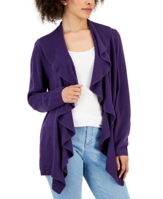 Karen Scott Petite Luxe Soft Ruffled 