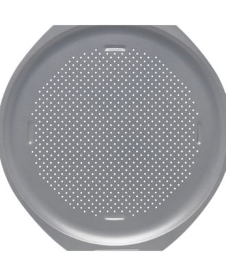 GoldenBake Nonstick Perforated Pizza Pan, 15.5-Inch, Light Gray
