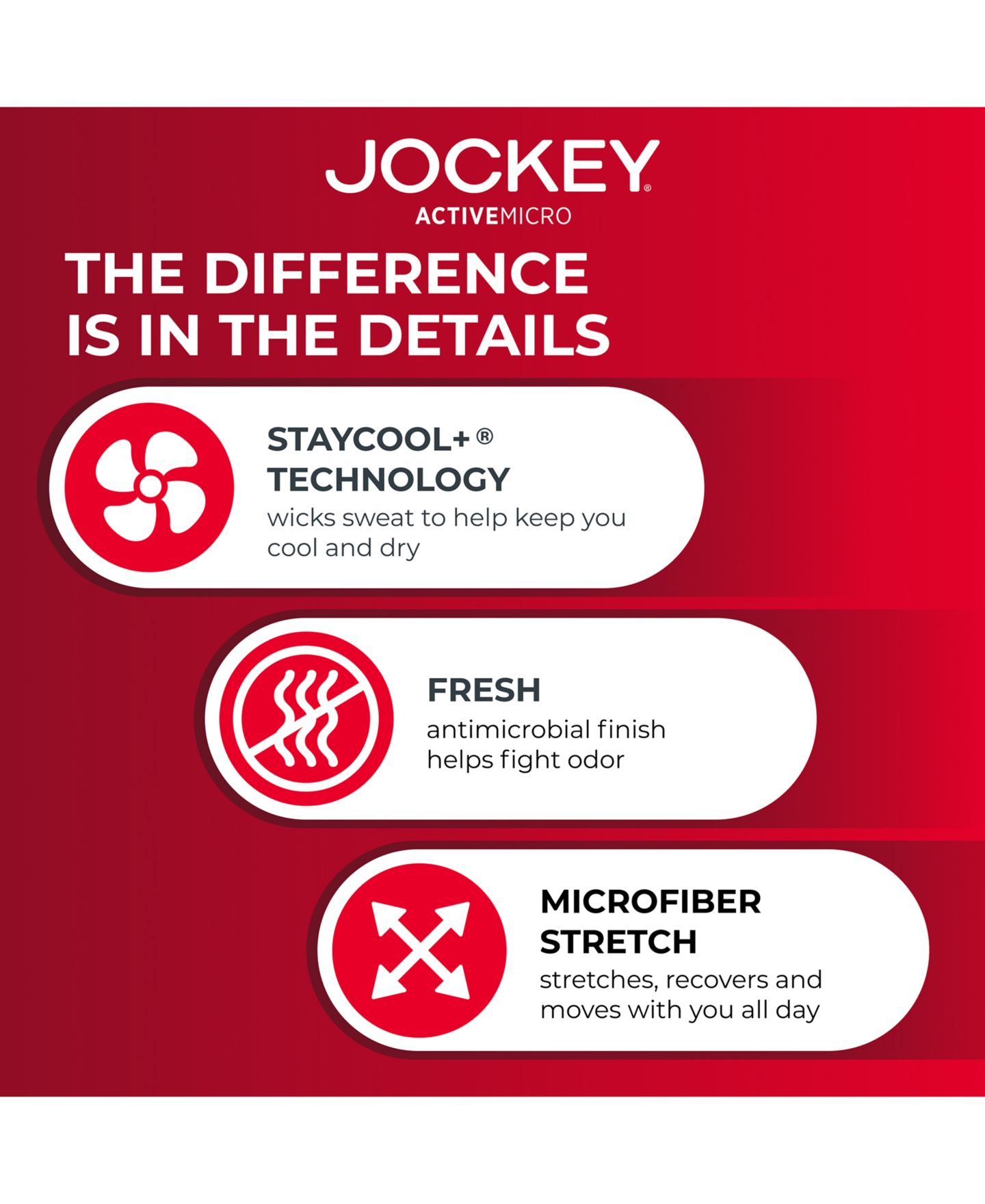 Трусы-боксеры Active для мужчин, микрофибра, 3 шт. — Jockey, цвет: Чёрный — фото 7