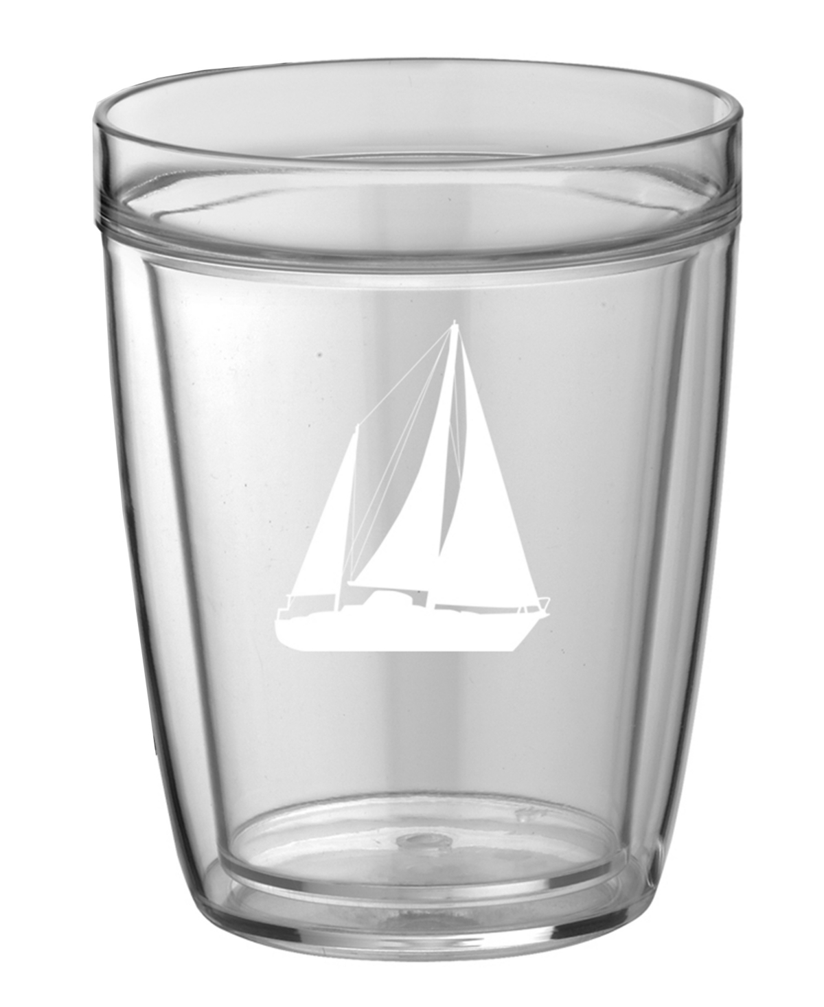 Pastimes Double Old Fashioned Short Drinking Sailboat Glass, Set of 4 - White