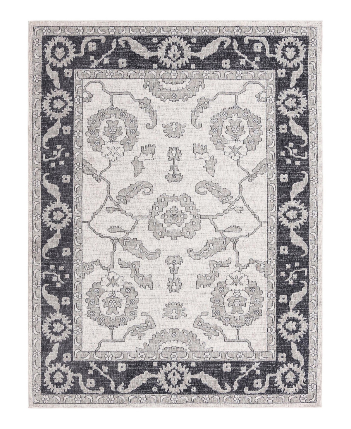 Bayshore Home Venerable VEN03 7'10in x 10' Area Rug - Ivory, Gray