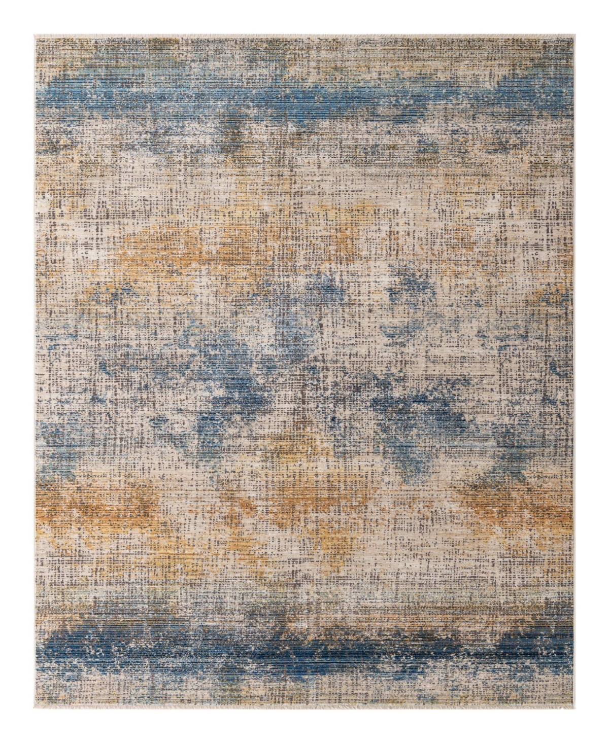 Bayshore Home Closeout!  High-low Pile Iyer Iye16 7'10" X 9'8" Area Rug In Blue,ivory