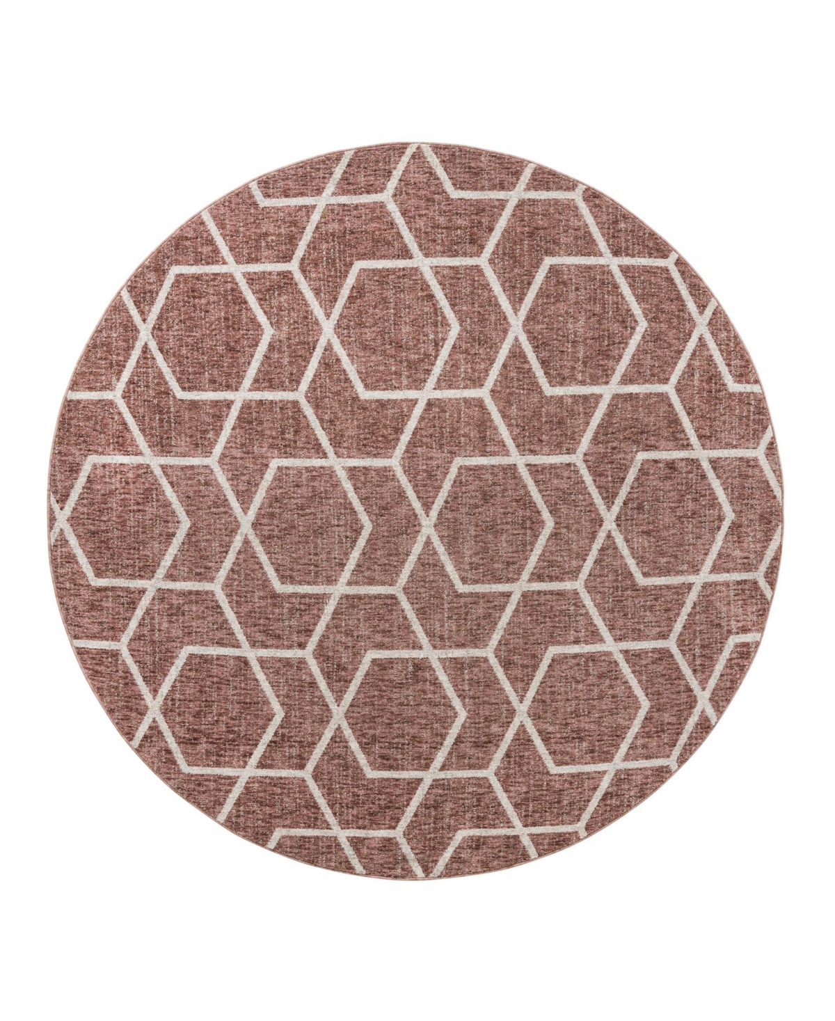 Bayshore Home Endure End01 7' X 7' Round Area Rug In Rose
