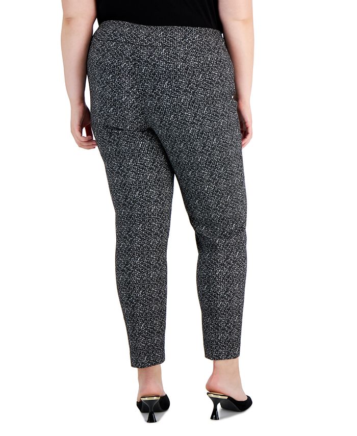Alfani Plus Size Tummy-Control Printed Skinny Pants, Created for Macy's ...