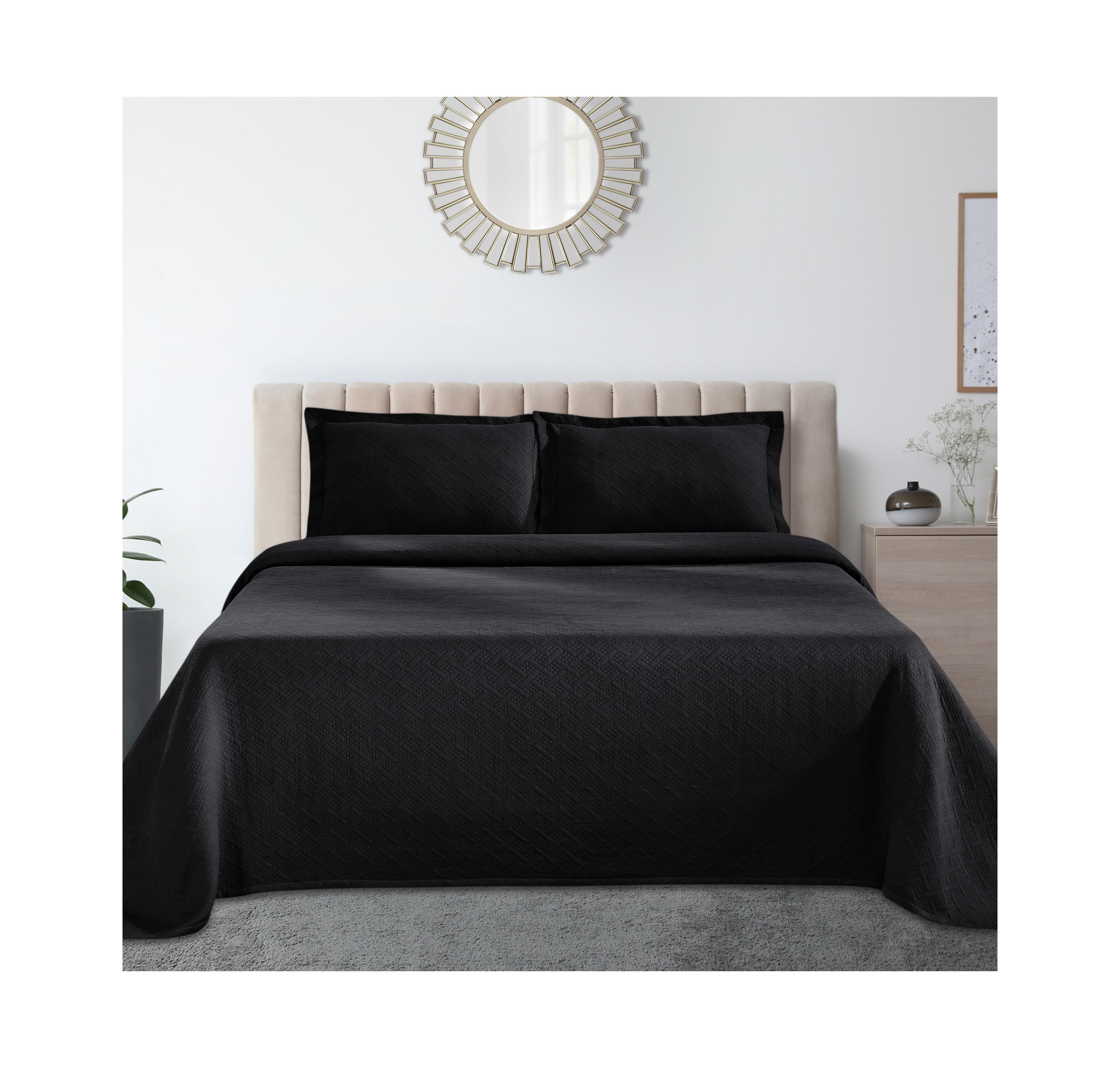Superior 100% Cotton Basketweave Matelasse All-Season 3-piece Coverlet Set, Queen