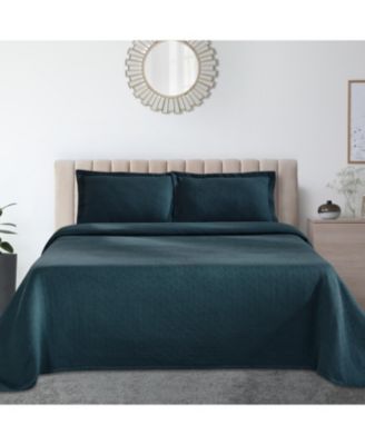 100% Cotton Basketweave Matelasse All-Season 2-Piece Coverlet Set, Twin