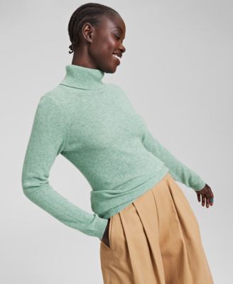 CASHMERE LUXURY CORAL MOCK TURTLENECK 