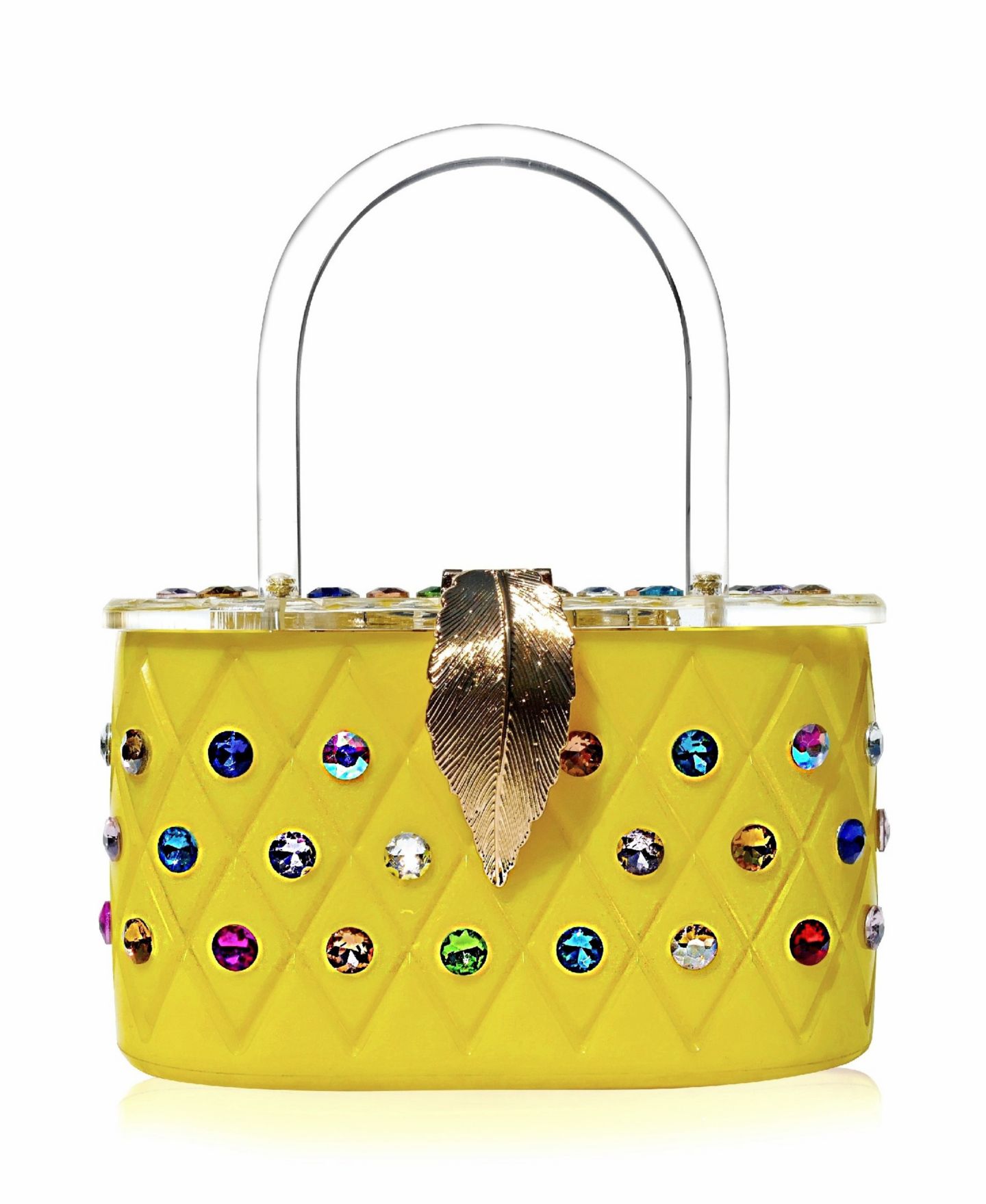 Женский клатч Milanblocks Top Handle Acrylic Box Clutch, цвет: Жёлтый — фото 1