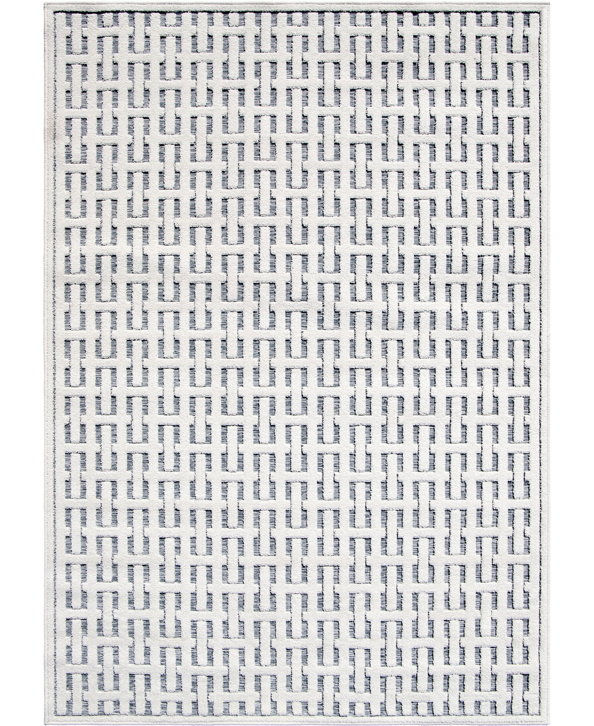 Edgewater Living Prima Loop PRL08 5'2in x 7'6in Outdoor Area Rug - White Blue