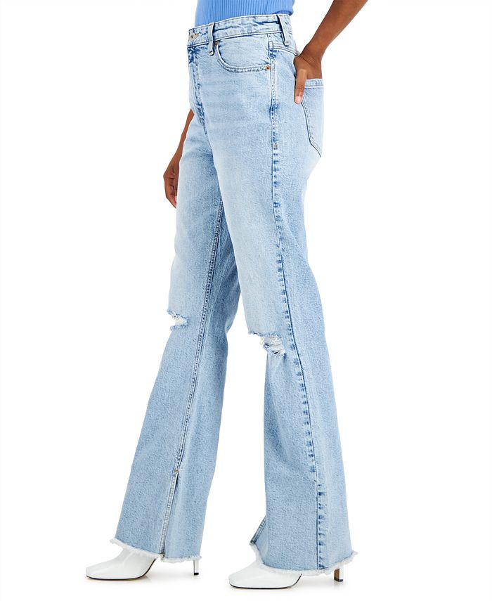 emerson high rise distressed slim wide jeans | glorietta main image 1