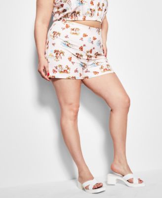 Royalty by Maluma - Women's Scuba Island-Print Shorts, Created for Macy's