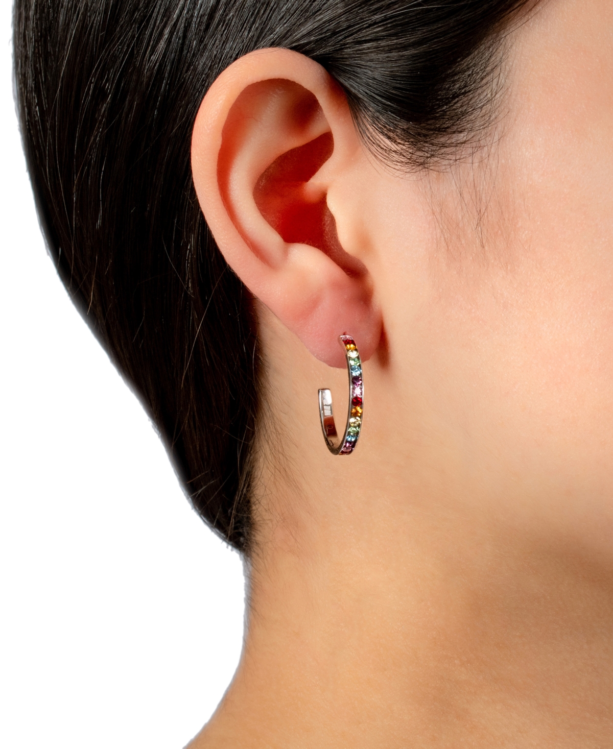 Giani Bernini Crystal Small Hoop Earrings in Sterling Silver, 1