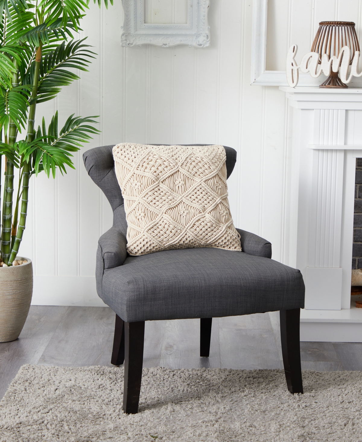 Boho Cross Woven Macrame Decorative Pillow Cover,