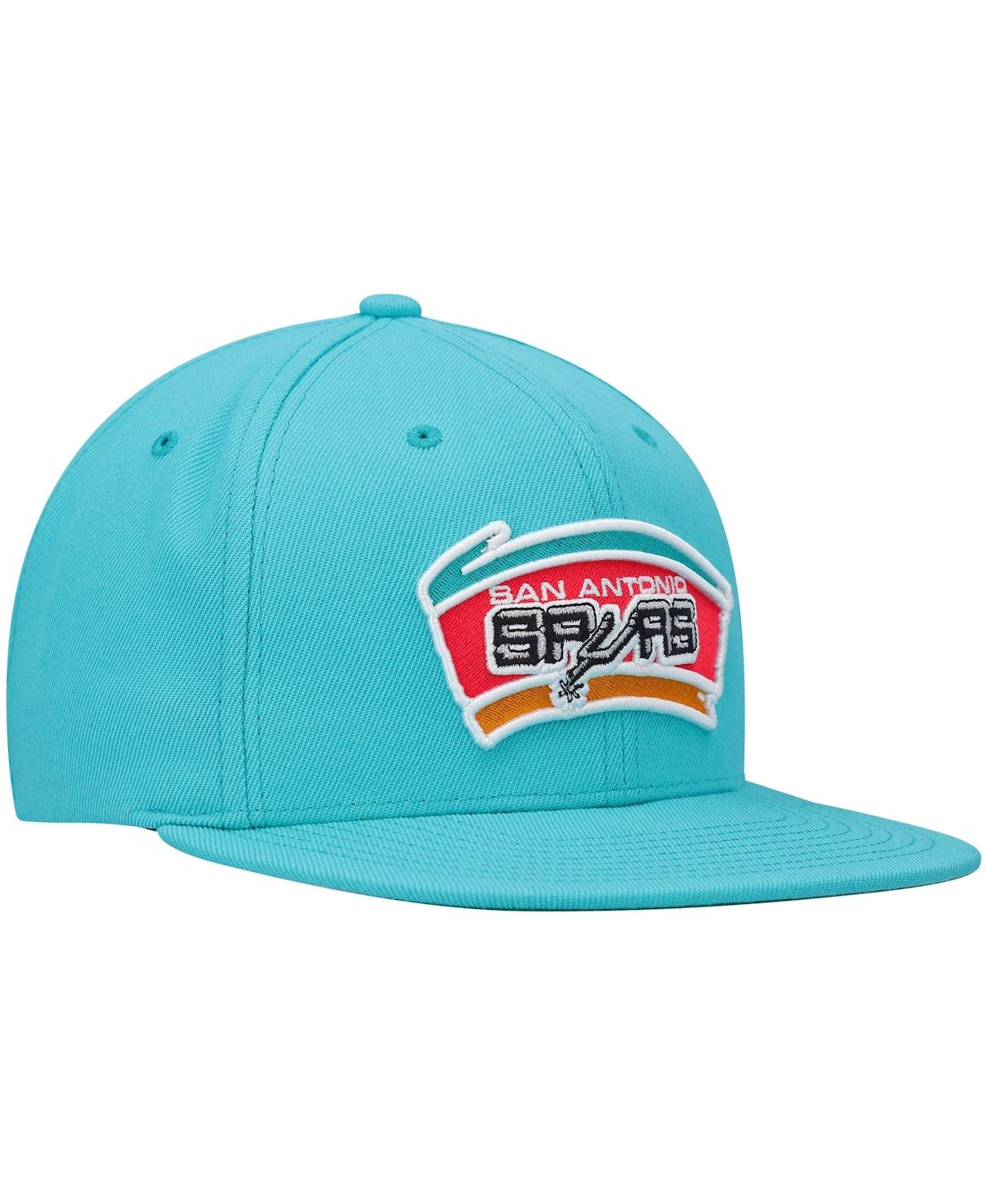 Men's Mitchell & NessSan Antonio Spurs Hardwood Classics Team Ground 2.0 Snapback Hat - Teal