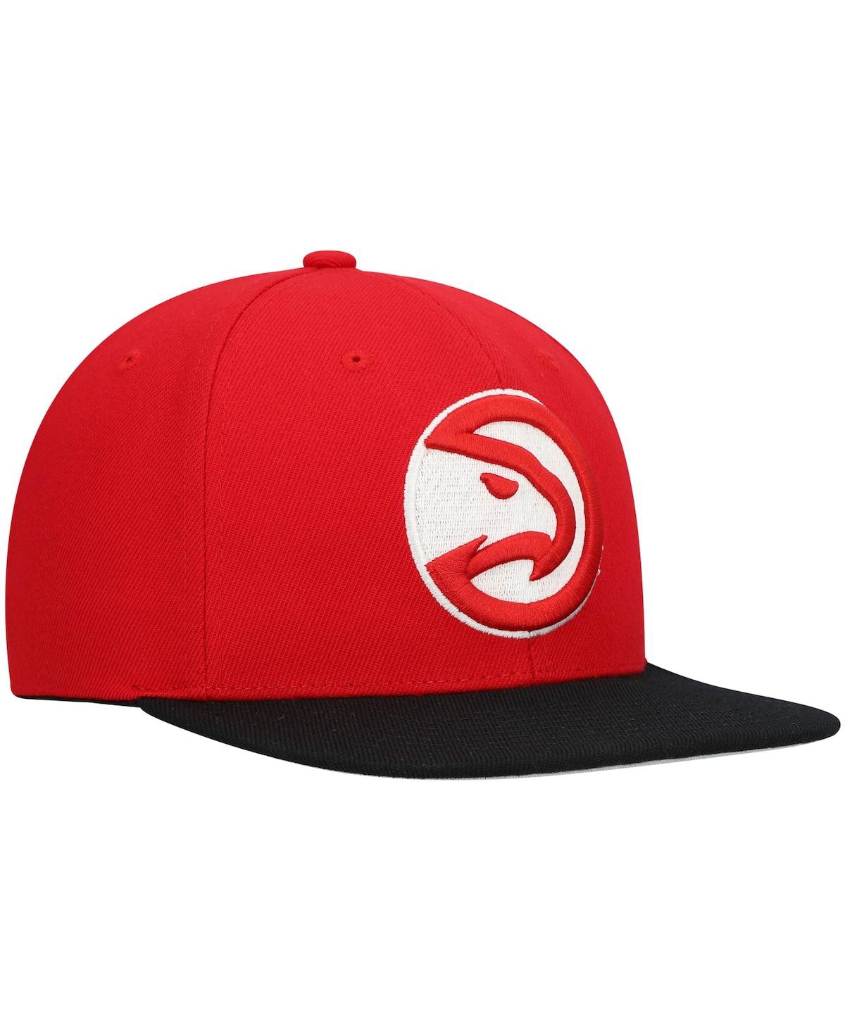 Mitchell & Ness Men's  Red, Black Atlanta Hawks Mvp Team Two-tone 2.0 Stretch-snapback Hat In Red,black