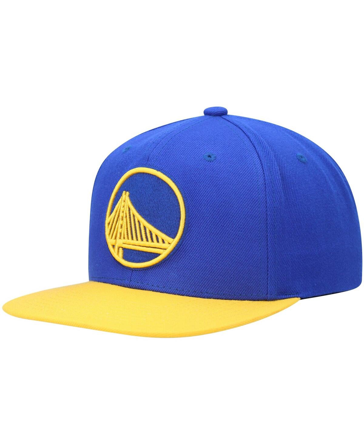 Men's Mitchell & Nessand Gold Golden State Warriors Team Two-Tone 2.0 Snapback Hat - Royal, Gold