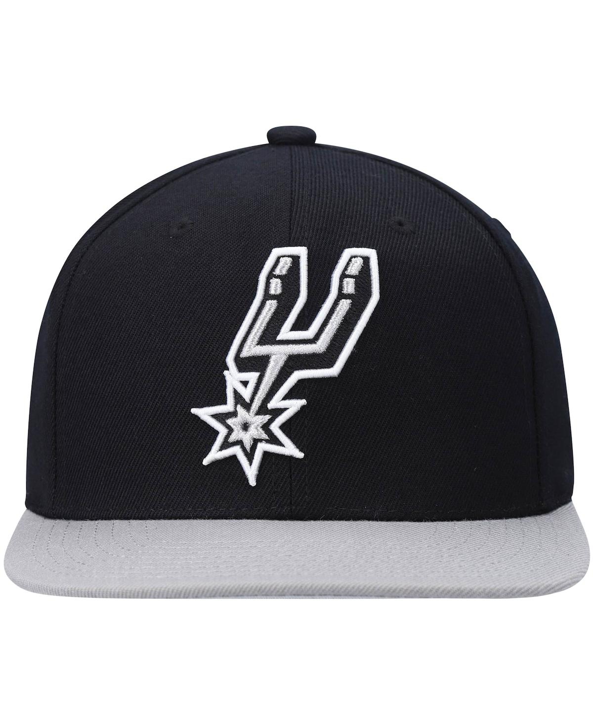 Men's Mitchell & Nessand Silver San Antonio Spurs Team Two-Tone 2.0 Snapback Hat - Black, Silver