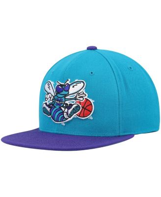 Mitchell & Ness Men's Teal and Purple Charlotte Hornets Hardwood Classics Team Two-Tone 2.0 Snapback Hat