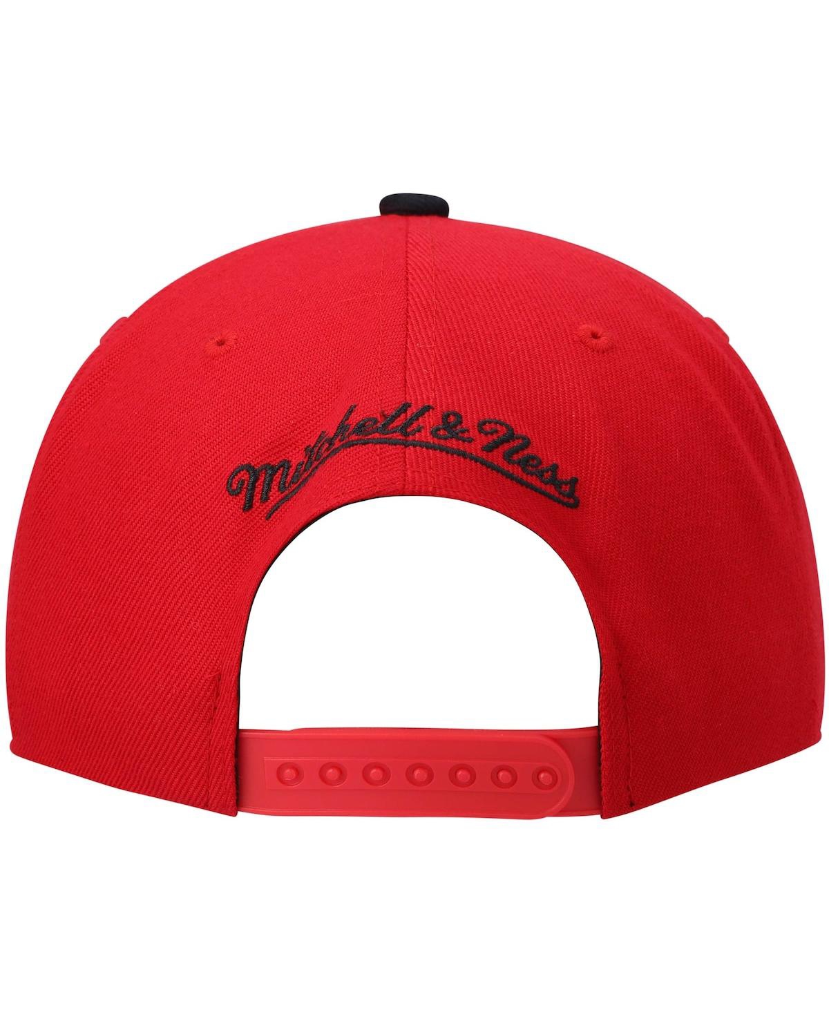 Mitchell & Ness Men's  Red And Black Portland Trail Blazers Hardwood Classics Team Two-tone 2.0 Snapb In Red,black