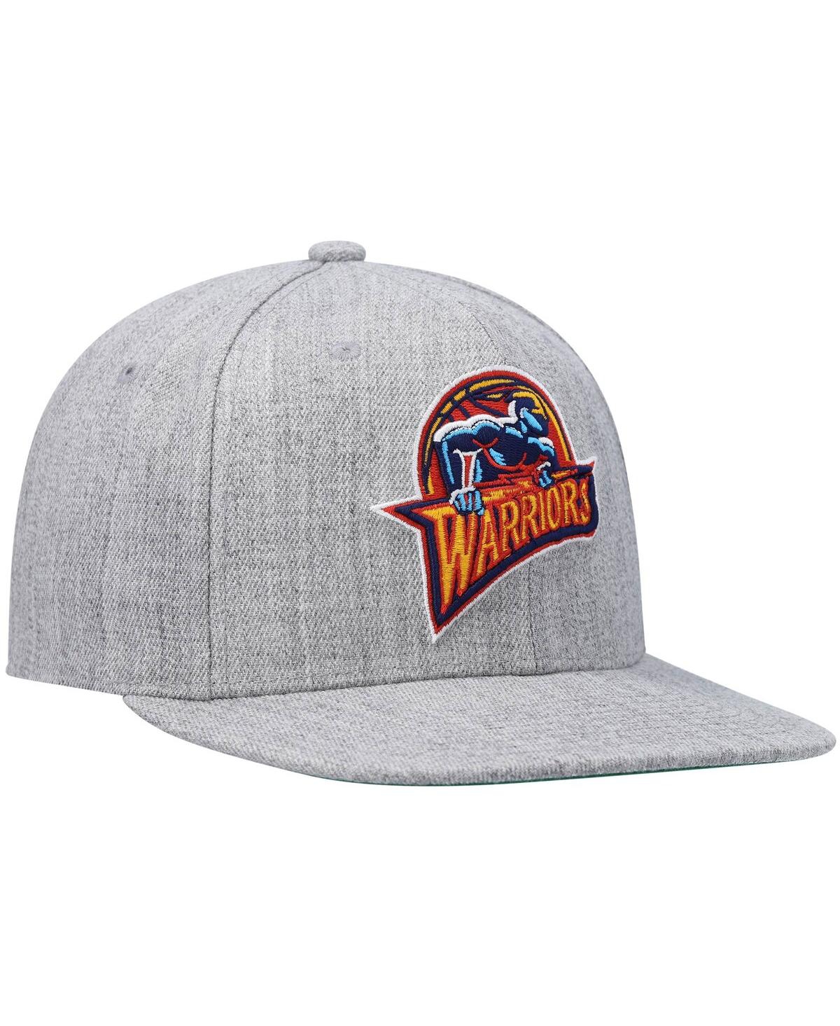 Mitchell & Ness Men's  Heathered Gray Golden State Warriors Hardwood Classics Team 2.0 Snapback Hat In Heathered Gray