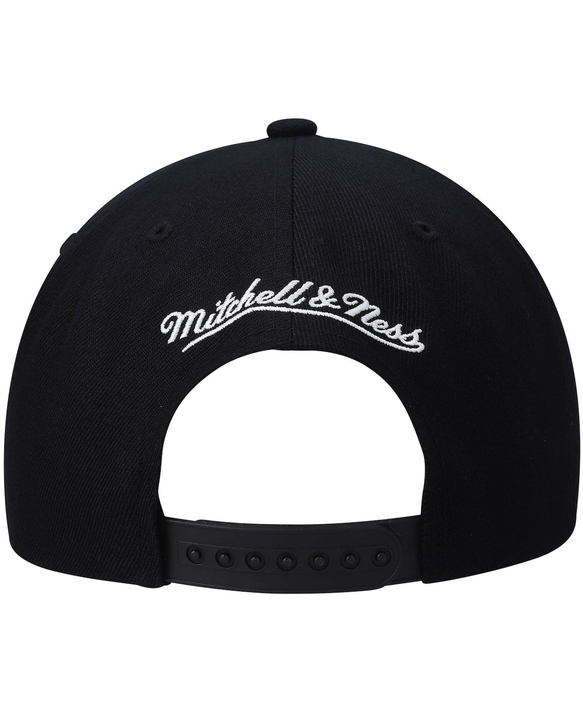 Mitchell & Ness Men's  Black Utah Jazz Hardwood Classics Script 2.0 Snapback Hat In Black