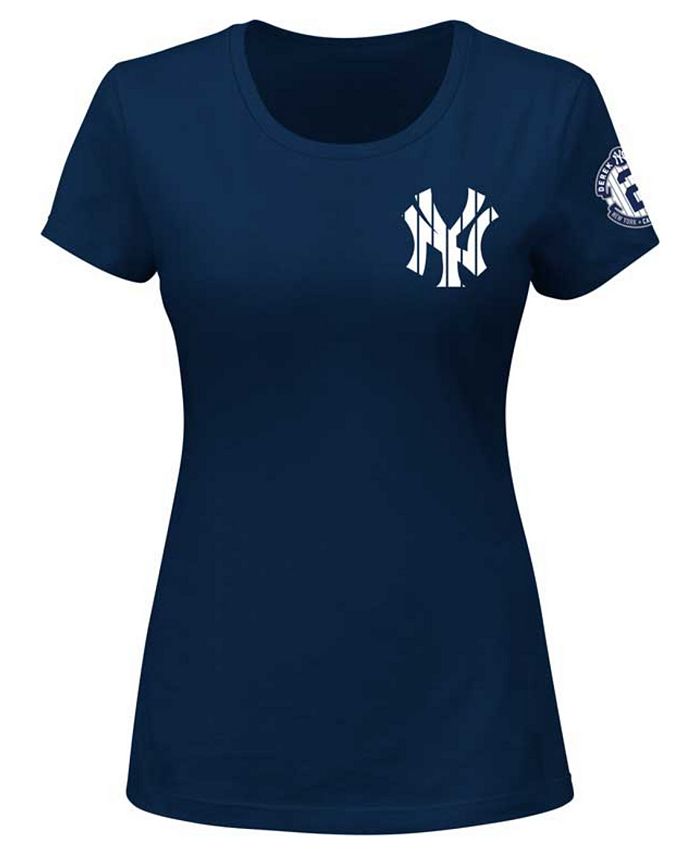 Majestic Women's Short-Sleeve Derek Jeter Patch Pinstripe T-Shirt