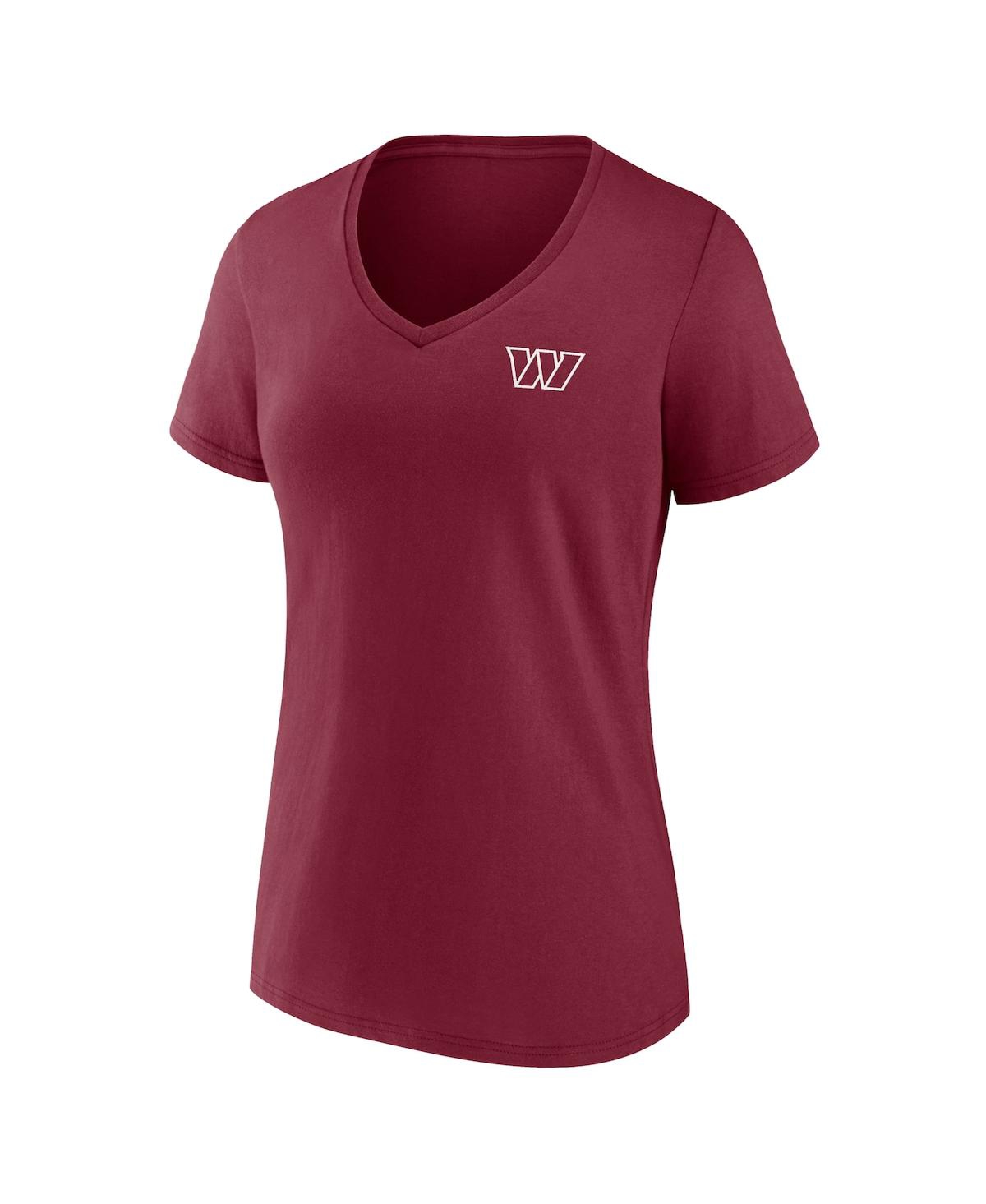 Shop Fanatics Women's  Burgundy Washington Commanders Team Mother's Day V-neck T-shirt