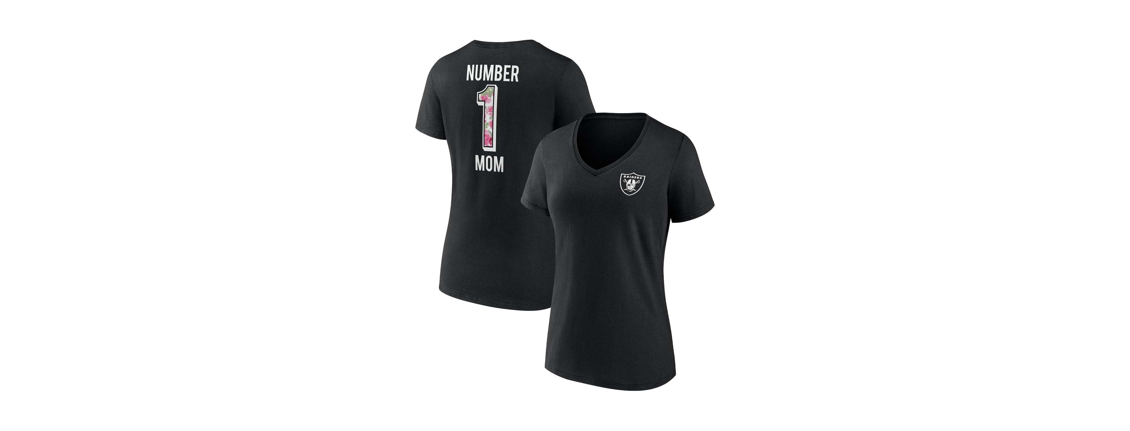 Women's Fanatics Black Las Vegas Raiders Team Mother's Day V-Neck T-shirt