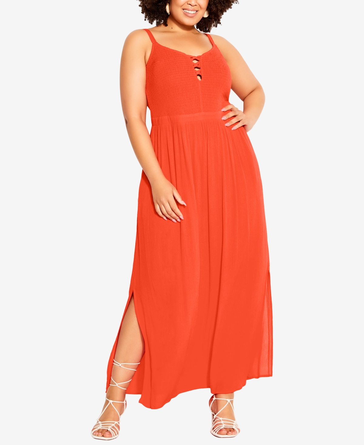 City Chic Plus Size Riviera Maxi Dress In Tigerlily