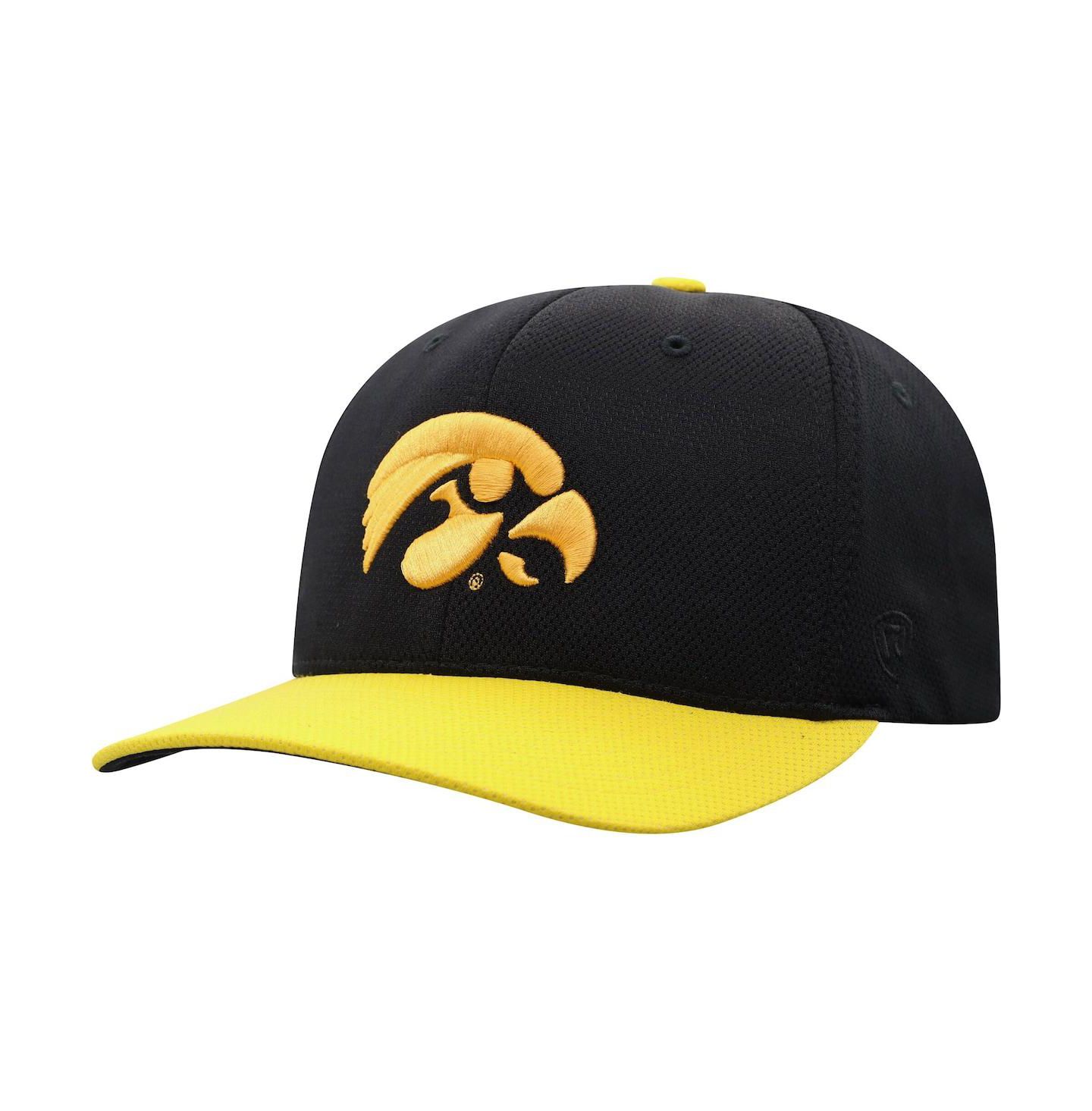 Мужская кепка Top of the World Black, Gold Iowa Hawkeyes Two-Tone Reflex Hybrid Tech Flex Hat — фото 4