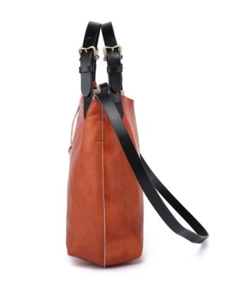 Women's Genuine Leather Dip Dye Tote