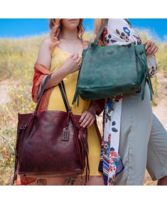 Daisy Large Leather Crossbody Tote Bag