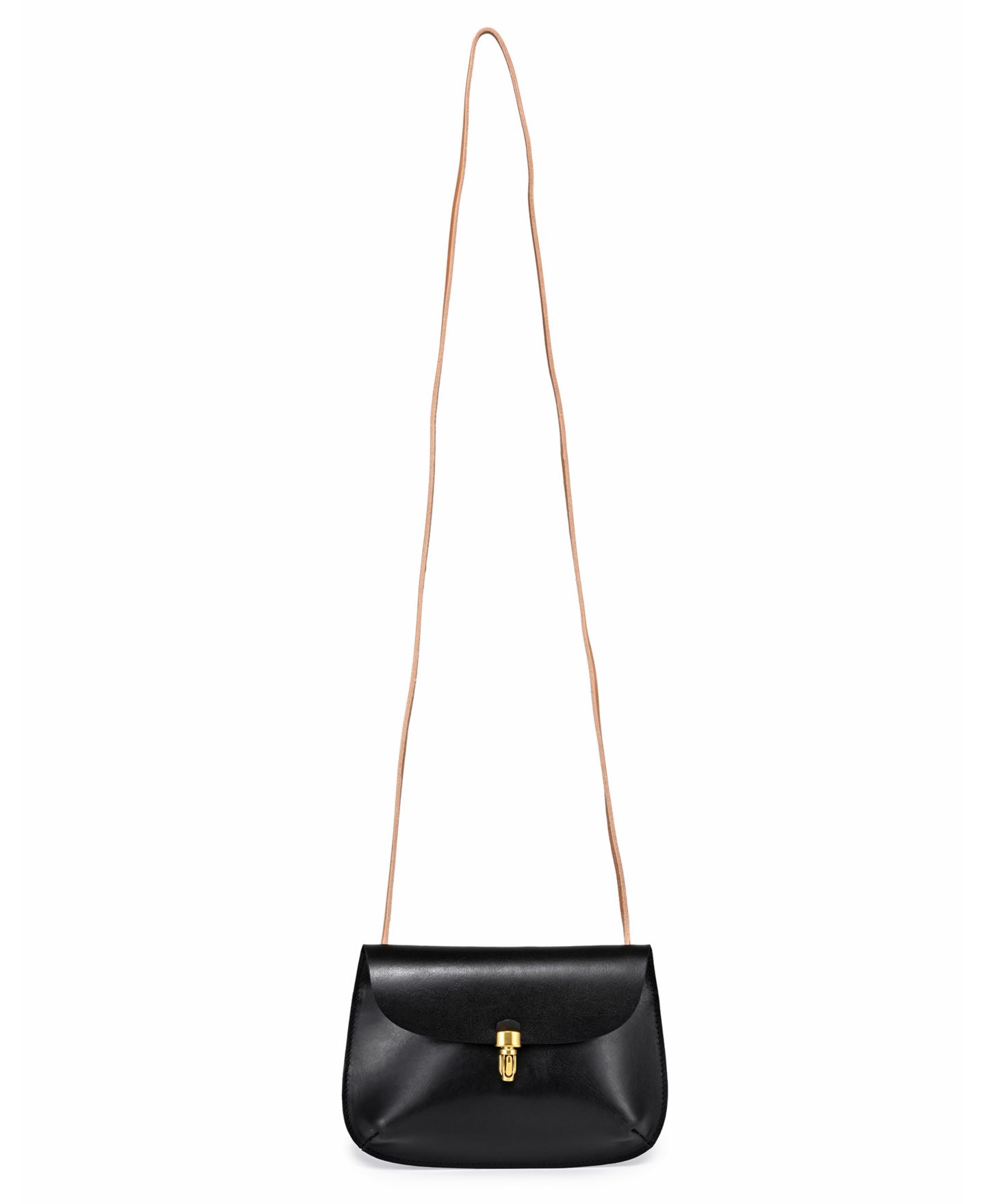 Женская сумка OLD TREND Ada Small Leather Pushlock Crossbody, цвет: Чёрный — фото 2