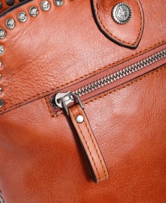 Women's Genuine Leather Soul Stud Satchel Bag
