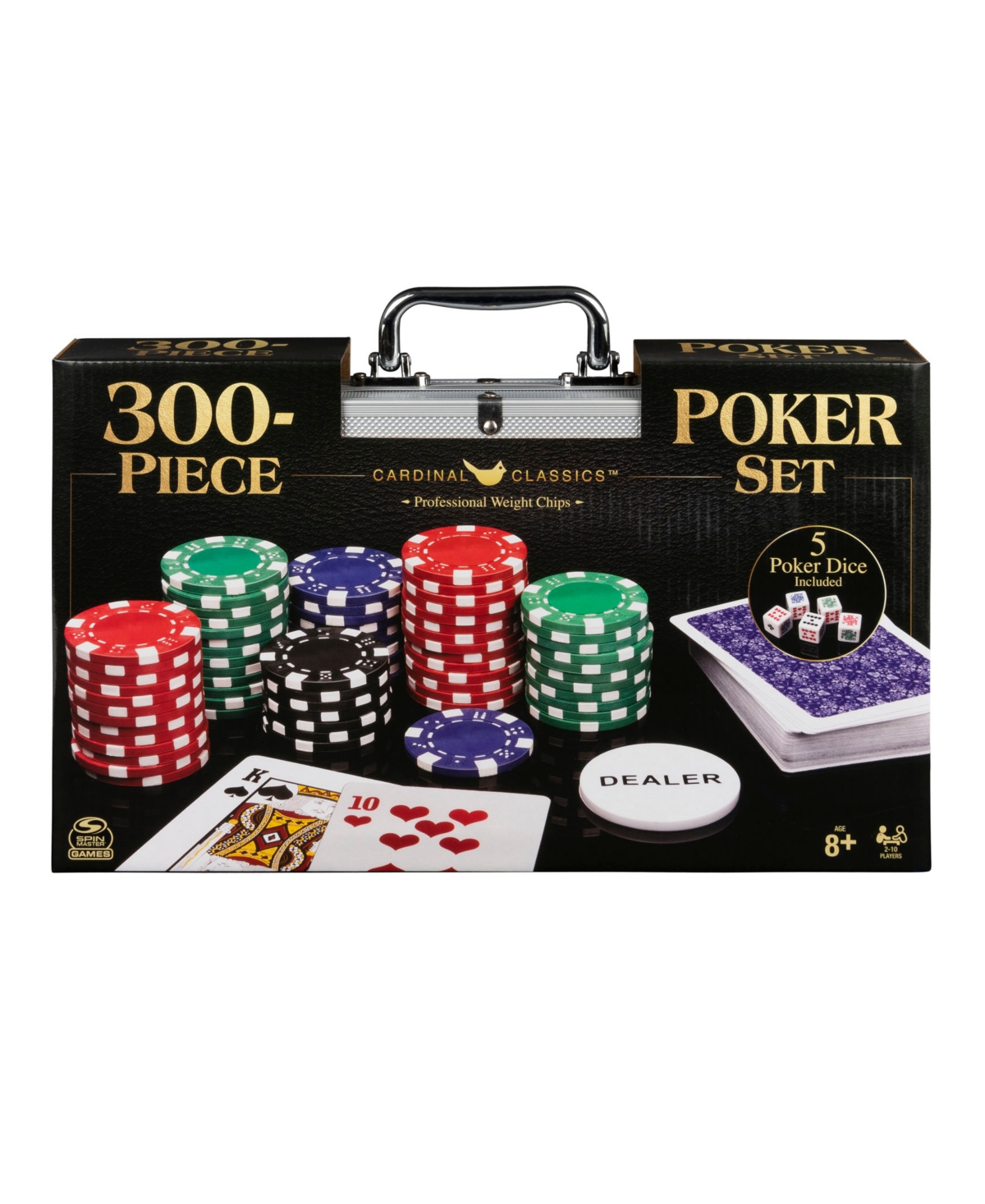Professional 300-Piece Poker Set in Aluminum Carry Case, For Families and Kids Ages 8 and up