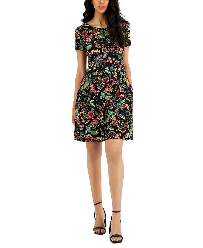 Connected Women's Floral-Print Dress - Macy's